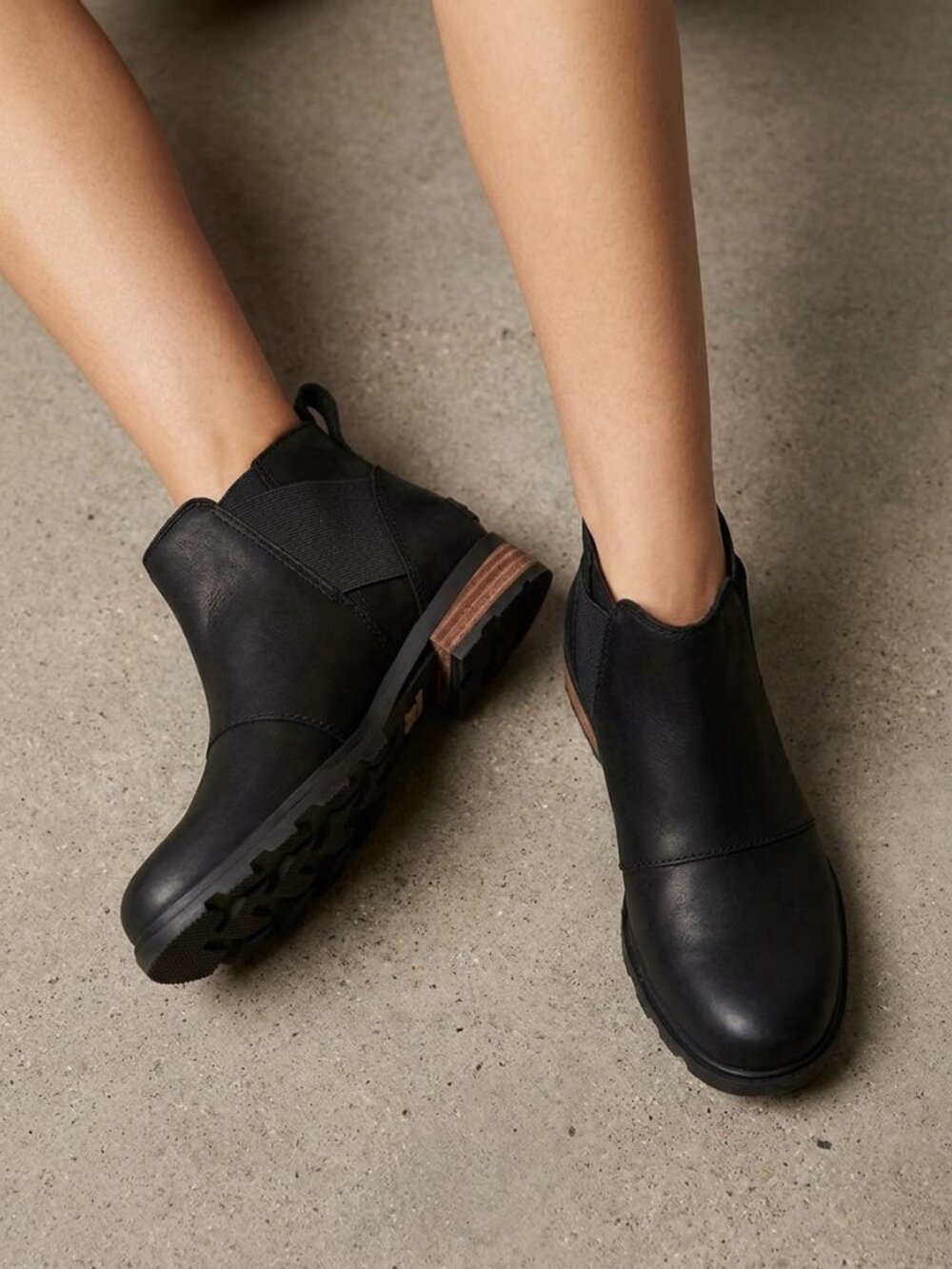Sorel Boots Emelie Chelsea size 7.5 black ankle booties NL2671-010 1749291010